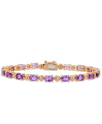 Amethyst (7-1/5 ct.t.w.) with Diamond Accent Tennis Bracelet in 18K Rose Gold over Sterling Silver