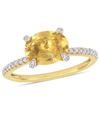 Citrine (1-5/8 ct.t.w.) and Diamond (1/10 Ring 10k Yellow Gold