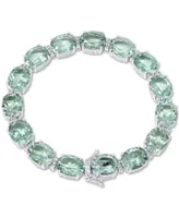 Green Quartz (32 ct. t.w.) & White Topaz (1/2 ct. t.w.) Bracelet in Sterling Silver