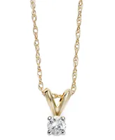 Diamond Accent Pendant Necklace in 10k Gold