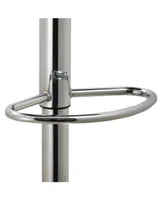 Ac Pacific Contoured Hydraulic Lift Chrome Base Bar Stool with Footrest, Set of 2