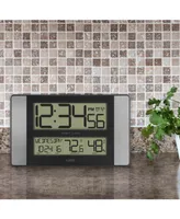 La Crosse Technology Atomic Digital Clock with Indoor Temperature and Humidity, Aluminum finish