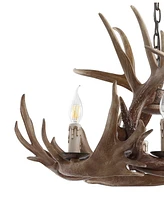 Jonathan Y Eldora 28.5" Adjustable Resin Antler 6-Light Chandelier