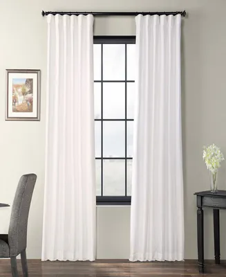 Half Price Drapes Eggshell Solid Faux Silk Taffeta Room Darkening Curtain