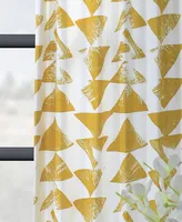 Half Price Drapes Triad Gold Geometric Printed Cotton Room Darkening Curtain