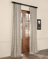 Half Price Drapes Martinique Taupe Geometric Printed Cotton Room Darkening Curtain