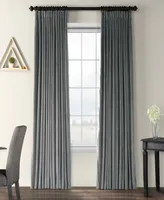 Half Price Drapes Gunmetal Grey Signature Extra Wide Velvet Blackout Curtain