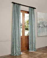 Half Price Drapes Magdelena Blue & Steel Damask Faux Silk Jacquard Room Darkening Curtain