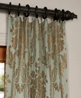 Half Price Drapes Magdelena Jade & Gold Damask Faux Silk Jacquard Room Darkening Curtain