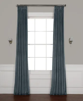 Half Price Drapes London Blue Heritage Plush Velvet Room Darkening Curtain