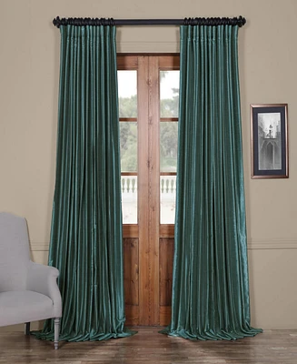Half Price Drapes Silver Extra Wide Vintage Textured Faux Dupioni Silk Blackout Curtain