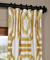 Half Price Drapes Mecca Gold Geometric Printed Cotton Room Darkening Curtain