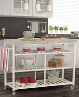 Kennon Kitchen Cart with Grayscale Granite Top