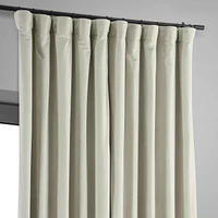 Half Price Drapes Warm Off White Signature Extra Wide Velvet Blackout Curtain