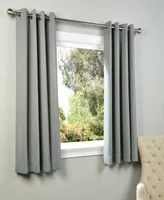 Half Price Drapes Neutral Grey Grommet Room Darkening Curtain