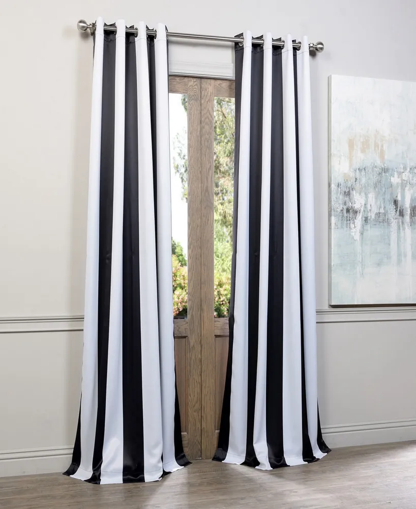 Exclusive Fabrics & Furnishings Awning Stripe Blackout Grommet Panel