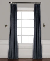 Half Price Drapes Distance Blue Grey Signature Velvet Blackout Curtain