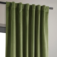 Half Price Drapes Basque Green Signature Velvet Blackout Curtain