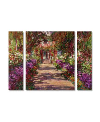 Claude Monet 'A Pathway in Monet's Garden' Multi Panel Art Set Small - 32" x 24"