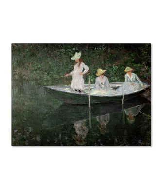 Claude Monet 'The Boat at Giverny' Canvas Art - 47" x 35"
