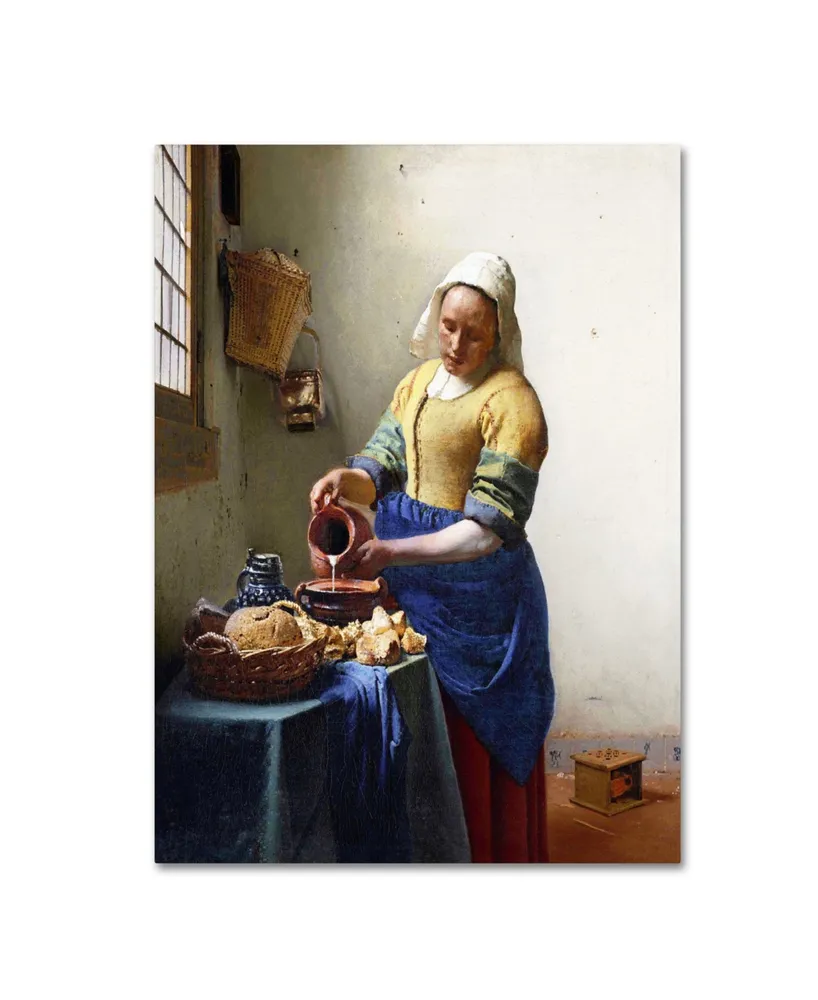 Jan Vermeer 'The Milkmaid 1658-60' Canvas Art - 32" x 24"