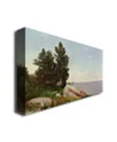 John Kensett 'Long Island Sound at Darien' Canvas Art - 47" x 24"