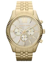 Michael Kors Men's Chronograph Lexington Gold-Tone Stainless Steel Bracelet Watch 45mm MK8281
