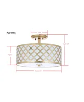 Safavieh Kora Quatrefoil 3 Light 15"D Gold Flush Mount