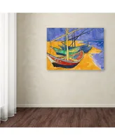 Vincent Van Gogh 'Fishing Boats on the Beach' Canvas Art