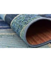 Bayshore Home Outdoor Pashio Pas1 Light Blue 5' 3" x 8' Area Rug