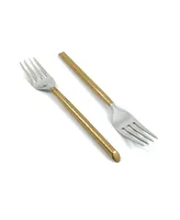 Dinner Golden Cut Hammered Forks - Set of 6