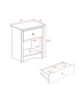 Prepac Sonoma 1-Drawer Tall Nightstand