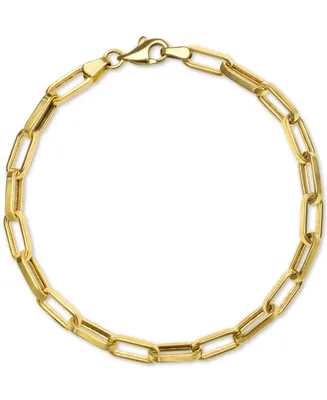 Paperclip Link Chain Bracelet in 14k Gold