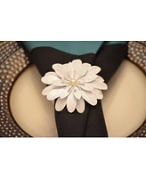 Vibhsa White Pearl Flower Napkin Ring