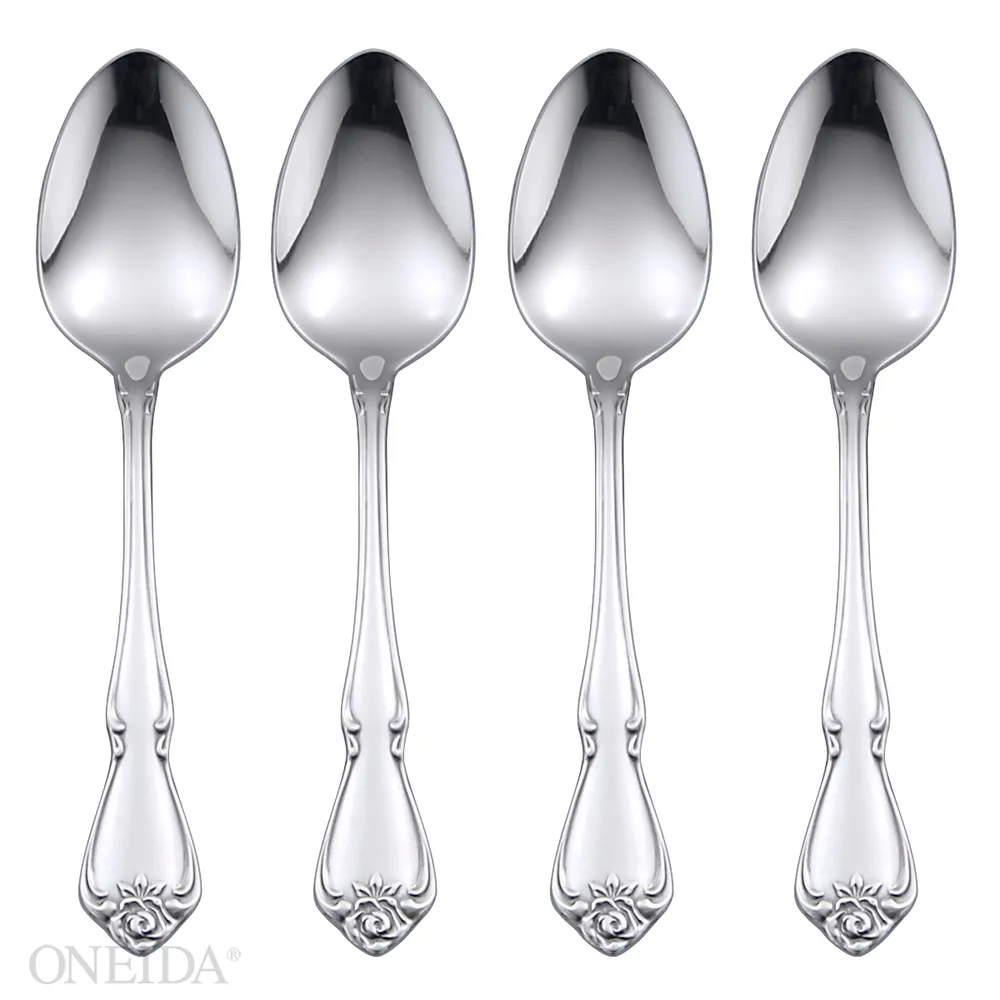 Oneida True Rose Set/4 Teaspoons