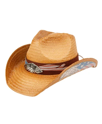 Angela & William Cowboy Hat with Eagle Badge and American Flag Band