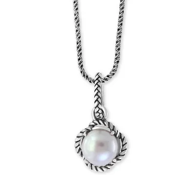 Effy Cultured Freshwater Pearl 18" Pendant Necklace (9mm) in Sterling Silver