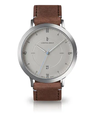 Lilienthal Berlin Zeitgeist Automatik Light Brown Leather Watch 42mm