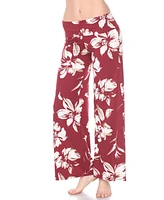 White Mark Flower Print Palazzo Pants