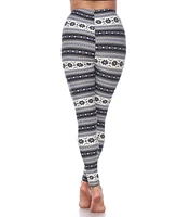 White Mark Women's One Fits Most Printed Leggings