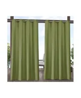 Exclusive Home Delano Indoor Outdoor Grommet Top Curtain Panel Pair