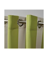 Exclusive Home Canopy Stripe Indoor/Outdoor Grommet Top Curtain Panel Pair, 54" x 96"