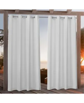 Nicole Miller Canvas Indoor Outdoor Grommet Top Curtain Panel Pair