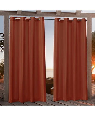 Nicole Miller Canvas Indoor/Outdoor Grommet Top 54" X 84" Curtain Panel Pair
