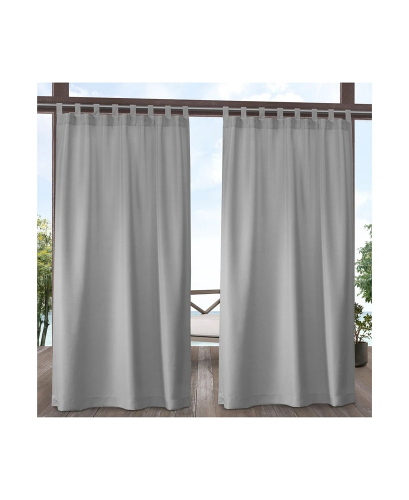 Exclusive Home Indoor/Outdoor Solid Cabana Tab Top Curtain Panel Pair