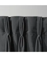 Exclusive Home Velvet Heavyweight Pinch Pleat Top Curtain Panel Pair, 27" x 96"