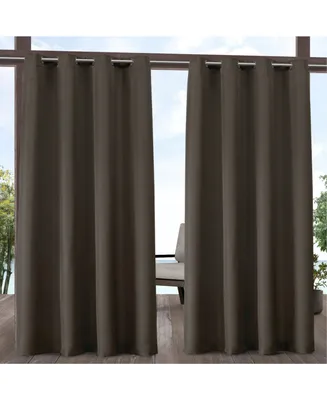 Exclusive Home Indoor/Outdoor Solid Cabana Grommet Top Curtain Panel Pair, 54" x 96"