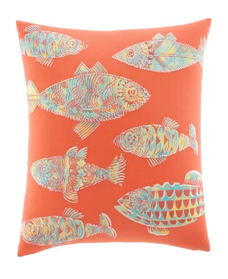 Tommy Bahama Batic Fish Sunset Orange Throw Pillow