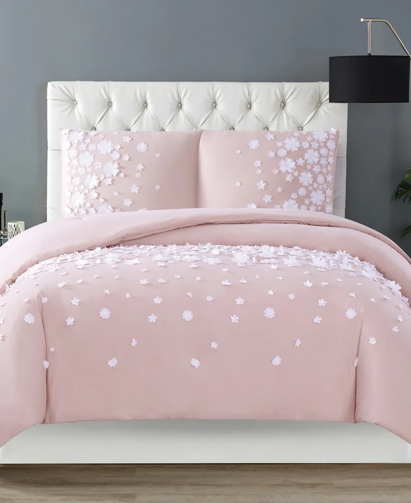 Christian Siriano Confetti Flowers 3 Piece Blush King Comforter Set