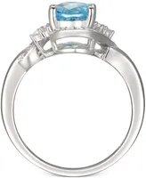 Blue Topaz (2 ct. t.w.) & Diamond (1/5 ct. t.w.) in 14k White Gold